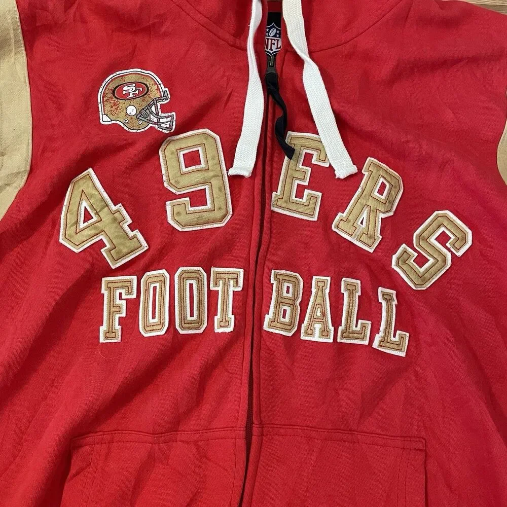 San Francisco 49ers Hoodie size XL Red NFL Football Zip Sweatshirt - Picture 2 of 10